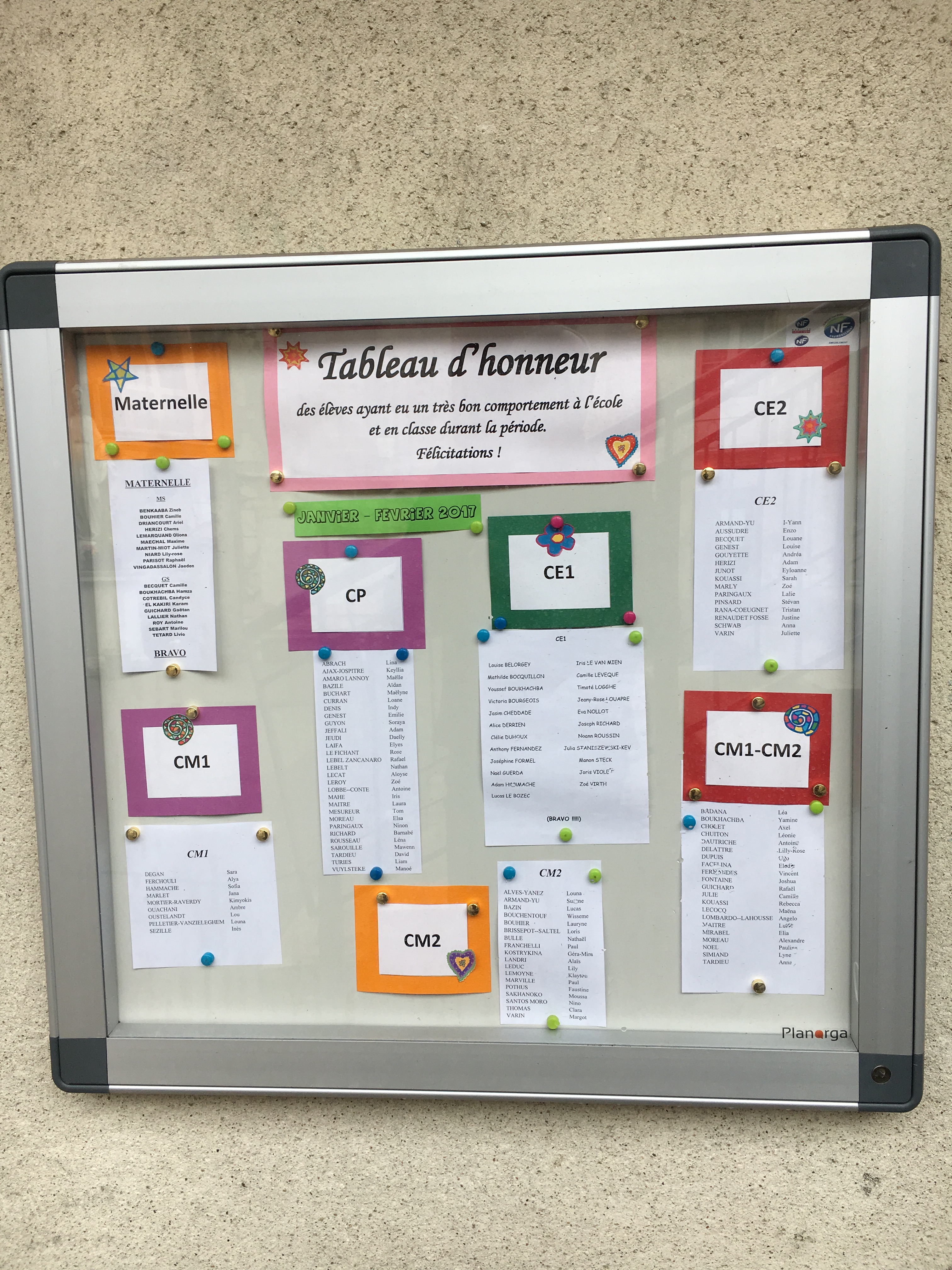 Encouragement Felicitation Et Tableau D Honneur