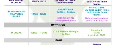  Programme annuel des activités proposées dans le cadre de l’AS