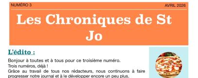Troisième numéro de la revue "Les Chroniques de St Jo"