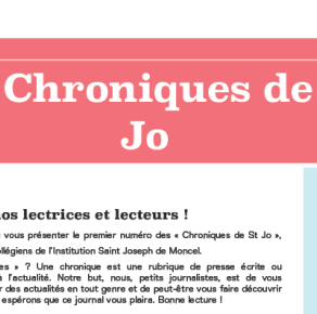 Premier numéro de la revue « Les Chroniques de St Jo »