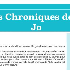Deuxième numéro de la revue "Les chroniques de St Jo"